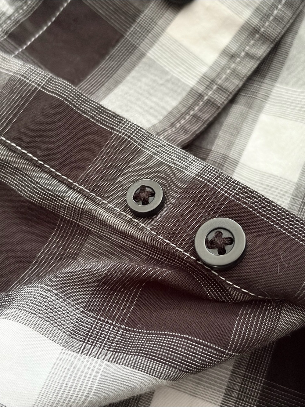 Alfani Men’s Black & White Plaid Button-Down Shirt - Picture 6 of 7